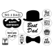 HatDadA4Z kit decor zahar Best Dad Hat & Moustache 29x20cm